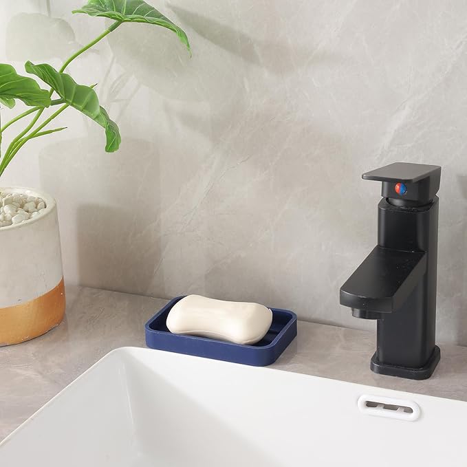 MicoYang Silicone Kitchen Sink Organizer Tray for Multiple Usage,Easy Clean Sponges Holder for Kitchen Bathroom Counter or Sink,Dish Soap Dispenser,Scrubber,Bottle,Cup Navy Blue 4.9”x 3.2”