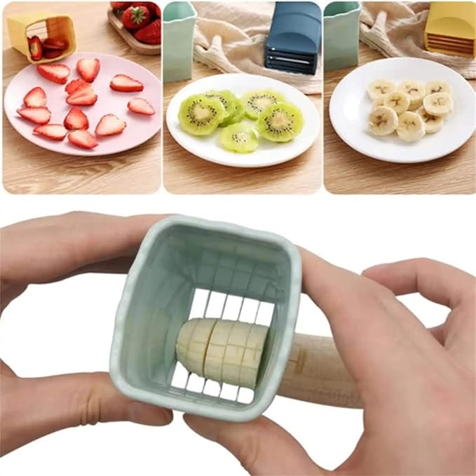 DASZERX® 3PCS Cup Fruit Slicer Set - Quick & Easy Strawberry, Banana, Egg, Mushroom & Salad Cutter - Portable Kitchen Gadget for Perfect Slices - Speedy & Efficient Slicing for Every Meal