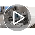 Small Dish Drying Rack, Compact Dish Drainer for Kitchen Counter, with Adjustable Back Slots, Space-Saving for Small Kitchens, Black