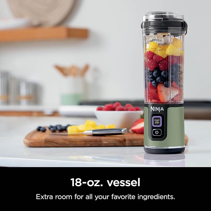 Ninja Blast Portable Blender, Cordless, 18oz. Vessel, Personal Blender for Shakes and Smoothies (Renewed)