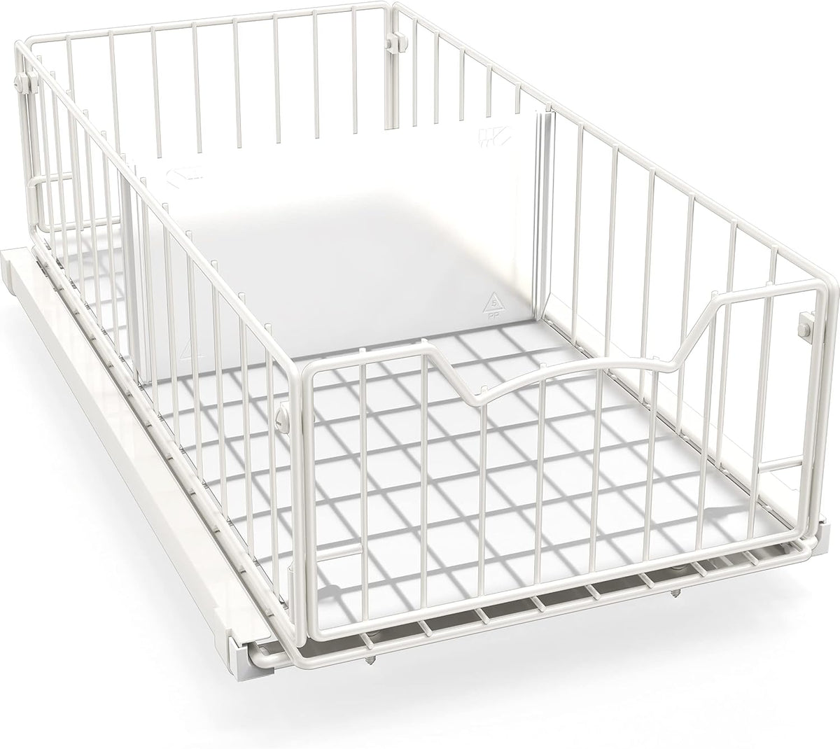 Pull-Out Cabinet Sliding Basket, 17.2Dx9.7Wx5H, White