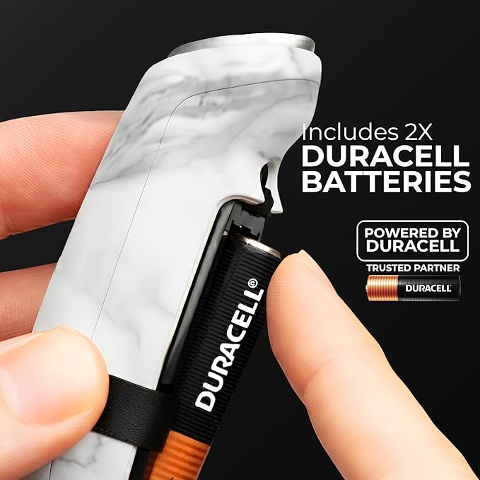 Zulay Kitchen Powerful Milk Frother Wand With Duracell Batteries - Ultra Fast Handheld Drink Mixer - Electric Whisk Foam Maker for Coffee, Lattes, Cappuccino & Matcha - Triple Whisk - Onyx Marble