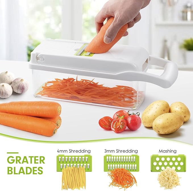 Wimaha Vegetable Chopper Dicer Onion Chopper, Pro Food Chopper Vegetable Cutter Veggie Chopper and Dicers, Vegetable Slicer and Chopper for Kitchen, Mandolin Garlic Chopper with Container
