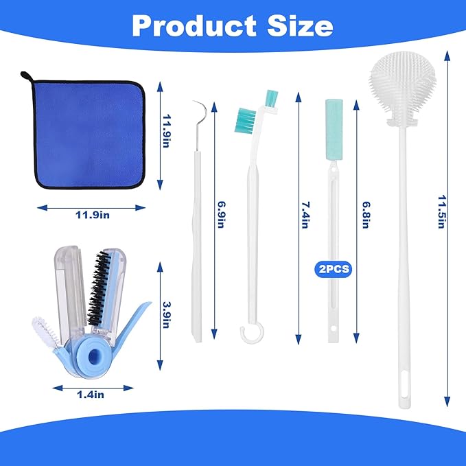 XANGNIER 7 Pcs Personal Blender Cleaning Brush Set for Portable/Smoothie/Small/Mini and All Personal Blenders - Non-Scratch Personal Blender Cleaning Tool Deep Clean Cups,Blades,Lids & Seals