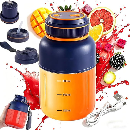 Wireless Juicer Cup, 1300ml Portable Electric Juicer Cup,USB Rechargeable Electric Juicers Cups with Dual Lid, 180w with 38-Blades,Portable Blender for Shakes Smoothies