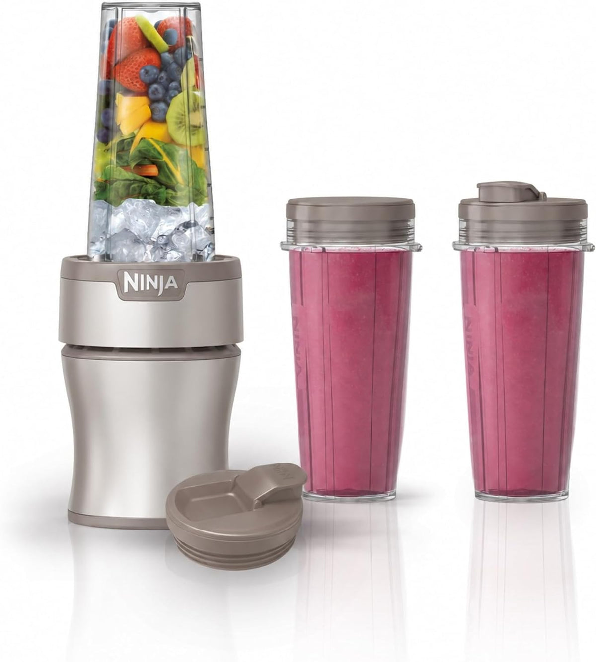 Ninja Nutri-Plus Personal Blender, 900PW, (3) 20oz Cups, Taupe, BN301BRBRN