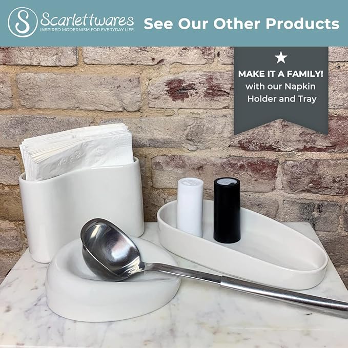 scarlettwares Ceramic Dish Sponge Holder for Kitchen Sink Dishwasher Safe Farmhouse Elegant Cute Sturdy