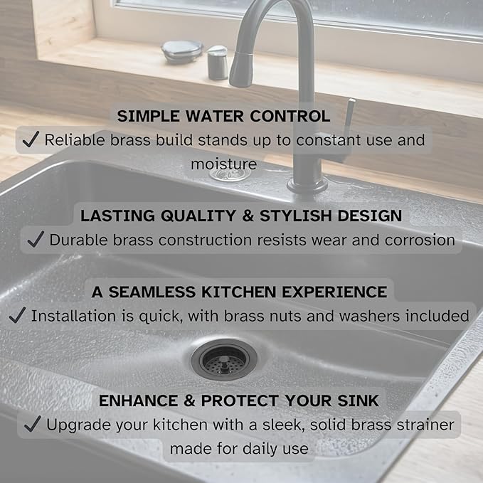 Westbrass A2165-12A 4-1/4" OD Post Style Large Kitchen Basket Strainer with Waste Disposal Flange and Stopper Drain Set, Antique Bronze