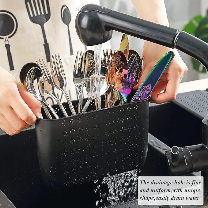 Berglander Gold Dish Drying Rack Over The Sink, L17.5*W 15" Rollable Tianium Golden Plating Stainless Steel Dish Rack with Removable Storage Basket, Perfect for Kitchen Sink
