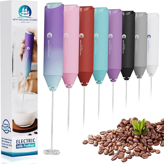 Powerful Milk Frother Handheld Foam Maker, Mini Whisk Drink Mixer for Coffee, Cappuccino, Latte, Matcha, Hot Chocolate, No Stand, North Light
