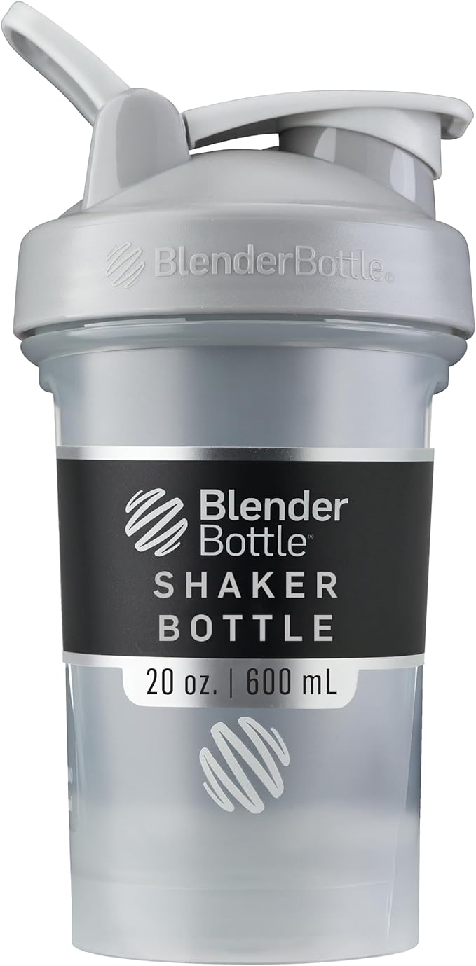 BlenderBottle Classic V2 Shaker Bottle Perfect for Protein Shakes and Pre Workout, 20-Ounce, Pebble Grey