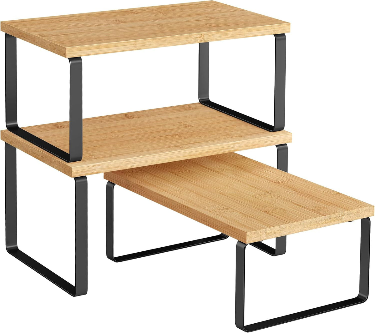 Cabinet Organizer Shelf, Set of 3 Spice Rack, Kitchen Storage