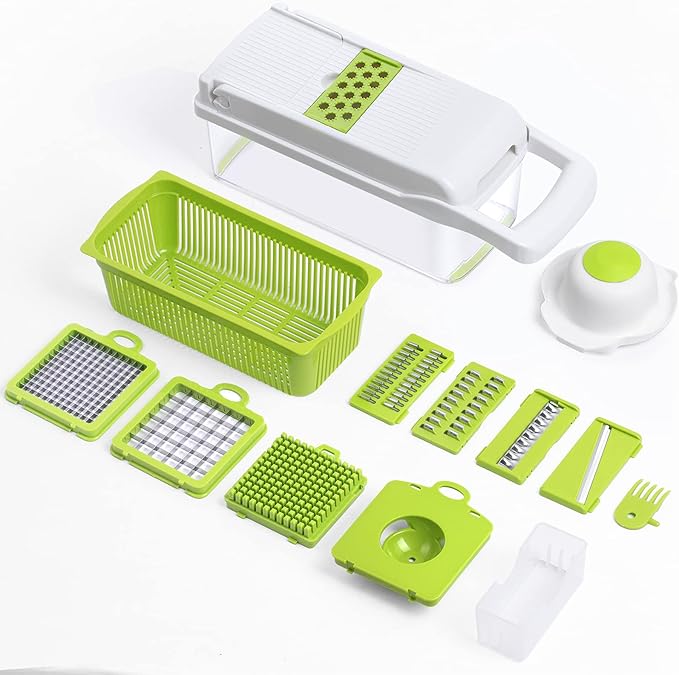 Wimaha Vegetable Chopper Dicer Onion Chopper, Pro Food Chopper Vegetable Cutter Veggie Chopper and Dicers, Vegetable Slicer and Chopper for Kitchen, Mandolin Garlic Chopper with Container