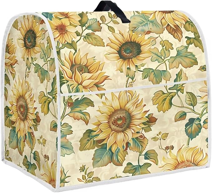Glowing Rose Butterfly Stand Mixer Dust Cover Fits 4.5 to 5 Qt Blenders Portable Kitchen Mixer Covers with Top Handle & Attached Pockets for Stylish Kitchen Organization