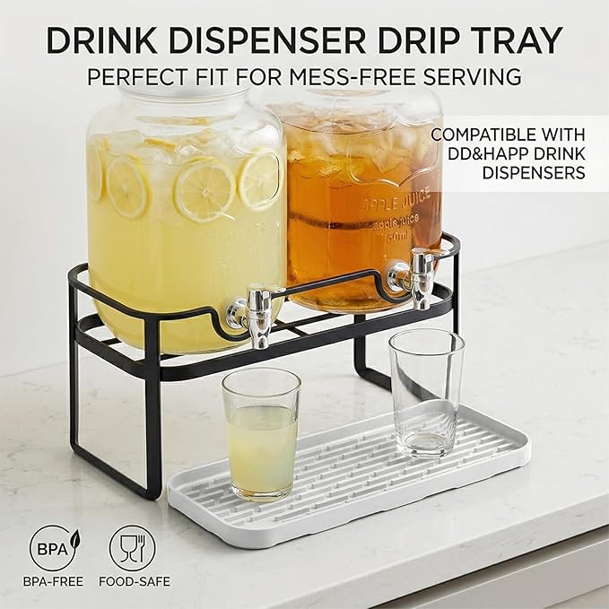 Silicone Organizer Tray, Soap and Sponge Holder for Kitchen Sink, Bathroom - Storage Tray for Dish Brush, Soap Dispenser, Dishwashing Accessories-(White 1 Pack, 12"x4.7")