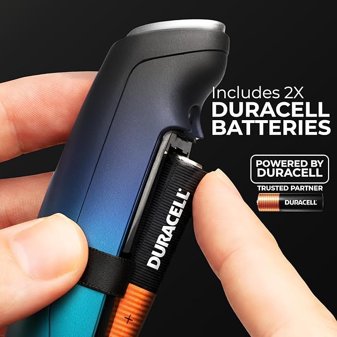 Zulay Kitchen Powerful Milk Frother Wand With Duracell Batteries - Ultra Fast Handheld Drink Mixer - Electric Whisk Foam Maker for Coffee, Lattes, Cappuccino & Matcha - Triple Whisk - Ocean Depth