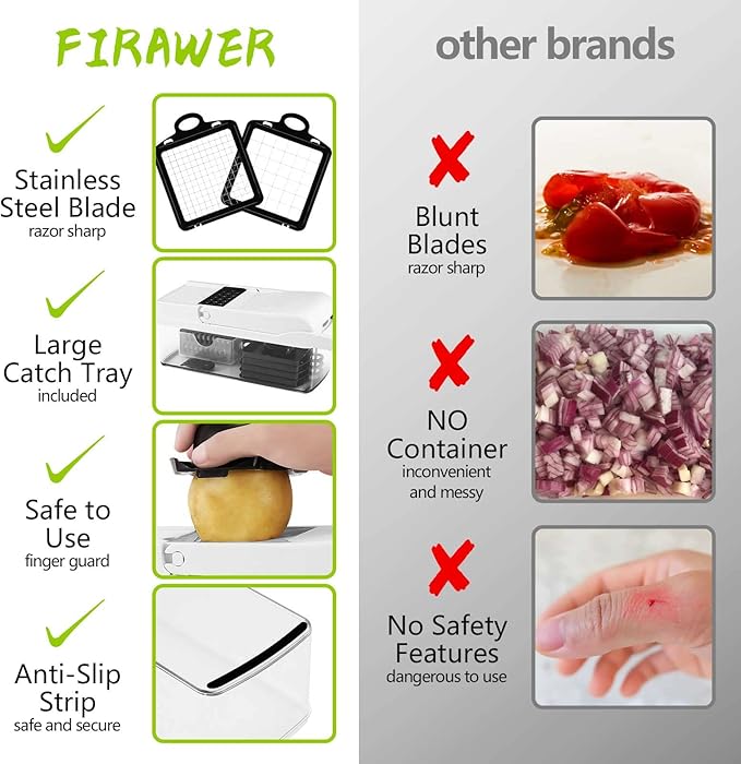 Professional Compact Vegetable Chopper, Veggie Chopper, Chopper Vegetable Cutter, Veggie Chopper with Container, Mandoline Slicer Dicer 9 Inserts