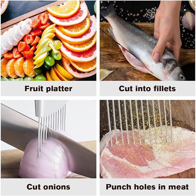 Stainless Steel Vegetable Slicer - Onion & Potato Cutter, Kitchen Chopper Assistant Tool (Style3)
