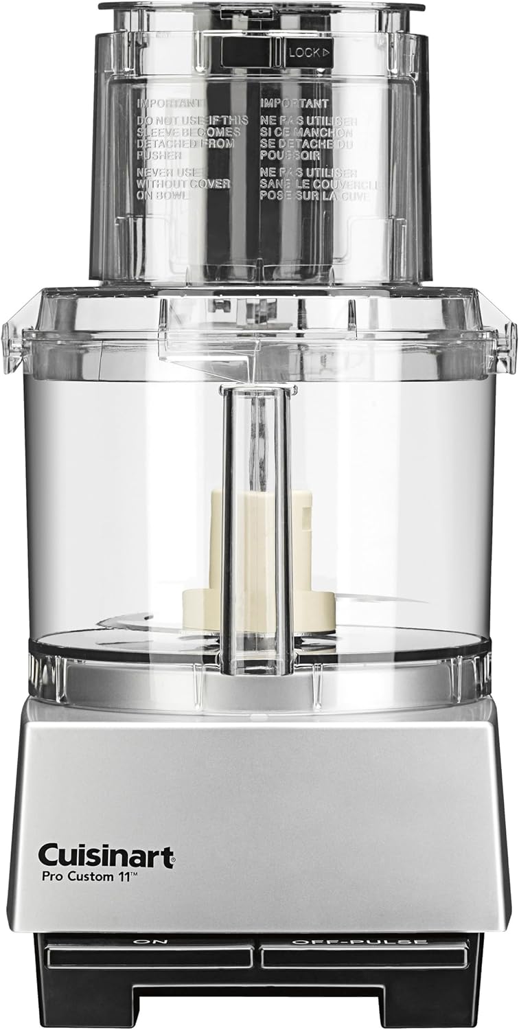 Food Processor, Dishwasher Safe 11-Cup Food Processor with Slicing & Shredding Discs, Pro Custom 11 Stainless Steel Electric Chopper & Kitchen Food Processor, Chrome, DLC-8SBCYP1