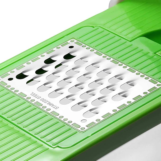 LHS Vegetable Chopper, Pro Onion Slicer Dicer Cutter Shredded- Cheese & Veggie Plus Peeler and Julienne with 8 Blades (Green)