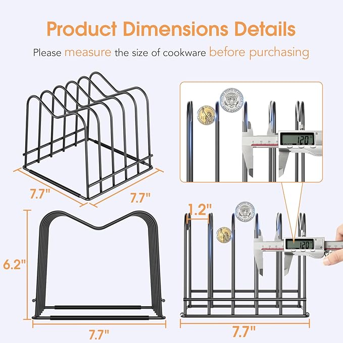 ORDORA Cutting Board Holder Stand Rack Organizer for Cabinet, 5mm Wire Storage Rack for Countertop, Baking Cookie Sheet Pan Organizer inside Cabinet, Chopping Board Holder for Pots, Lids and Skillets