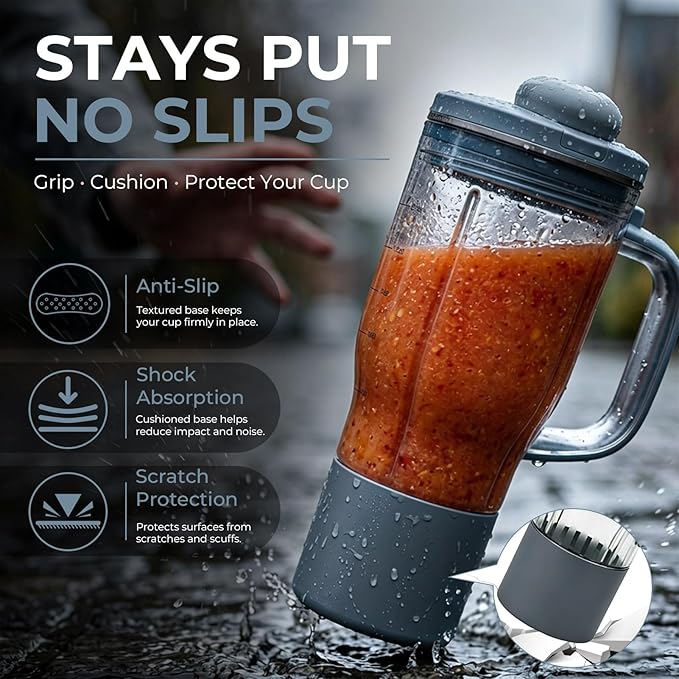 Personal Blender Accessories for Ninja Blendboss DB351CY, Leak-Proof Kit with Silicone Tumbler Boot, Spill Stopper & Sealing Ring, Cup not included (Cyberspace)