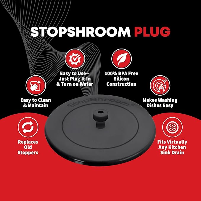 SinkShroom Revolutionary Clog-Free Sink Strainer Basket with Stopper, Stainless Steel
