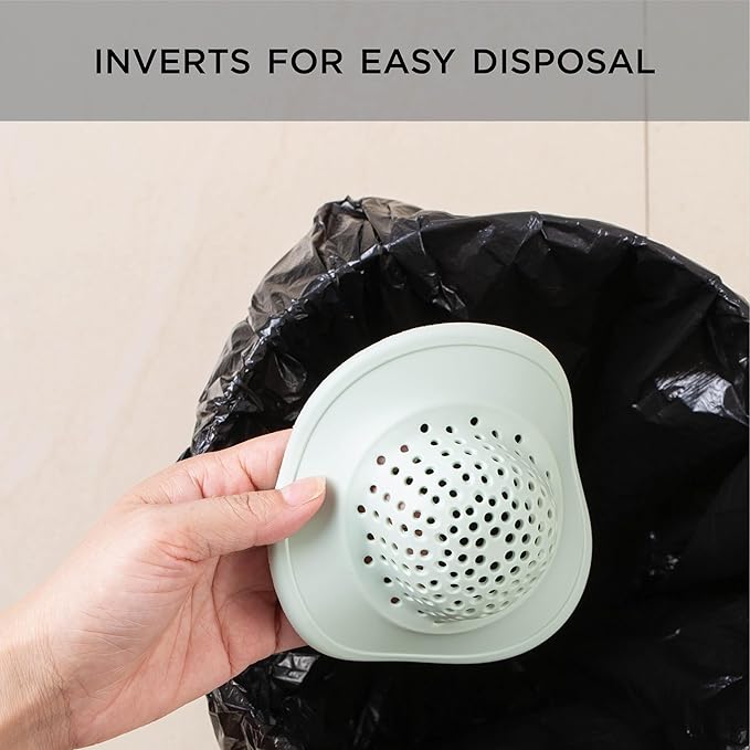 COOK WITH COLOR Kitchen Sink Strainer, Silicone, Flexible Sink Strainer, Sink Drain Strainer, 3 Pc Sage