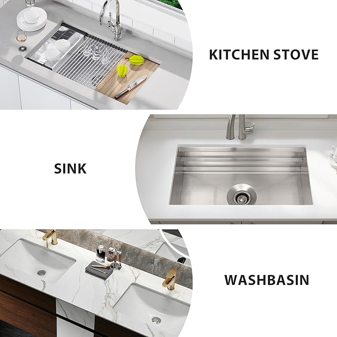 18Inch Sink Splash Guard – Extended Length & Tall Silicone Kitchen Sink Splash Guard with Overhang Drainage Design & Strong Suction Cups for Countertop (Grey, 18''x3.5'')