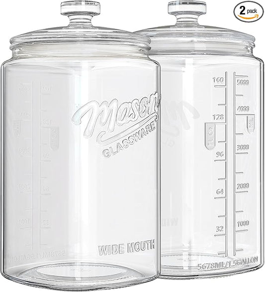 1.5 Gallon Glass Cookie Jars 2 Packs