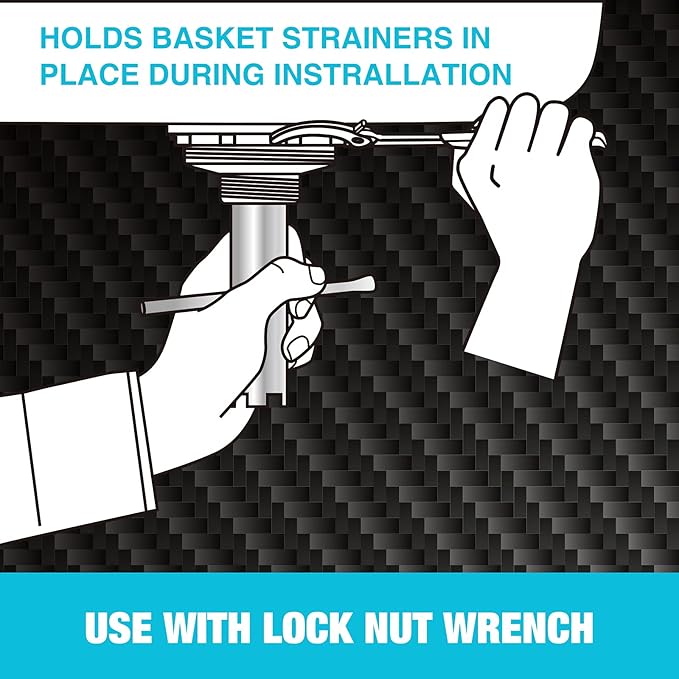 DURATECH Basket Strainer Wrench, Universal Sink Strainer Wrench with Sliding Handle, Double End, 1/2" & 3/8 "