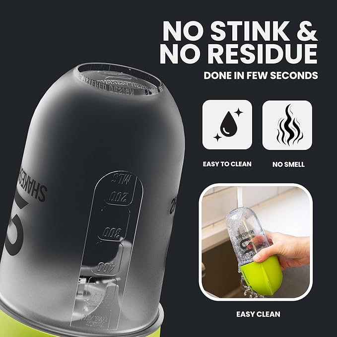 SHAKESPHERE Portable Blender for Shakes and Smoothies – 19oz Electric Personal Blender with Clear Tritan Cup, USB-C Rechargeable, Compact and Powerful for Travel, Gym, and Workout – Fluorescent Yellow