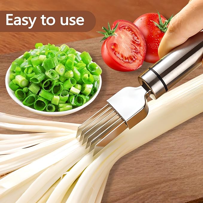 2 Piece Shred Silk The Knife, Stainless Steel Chopped Green Onion Knife