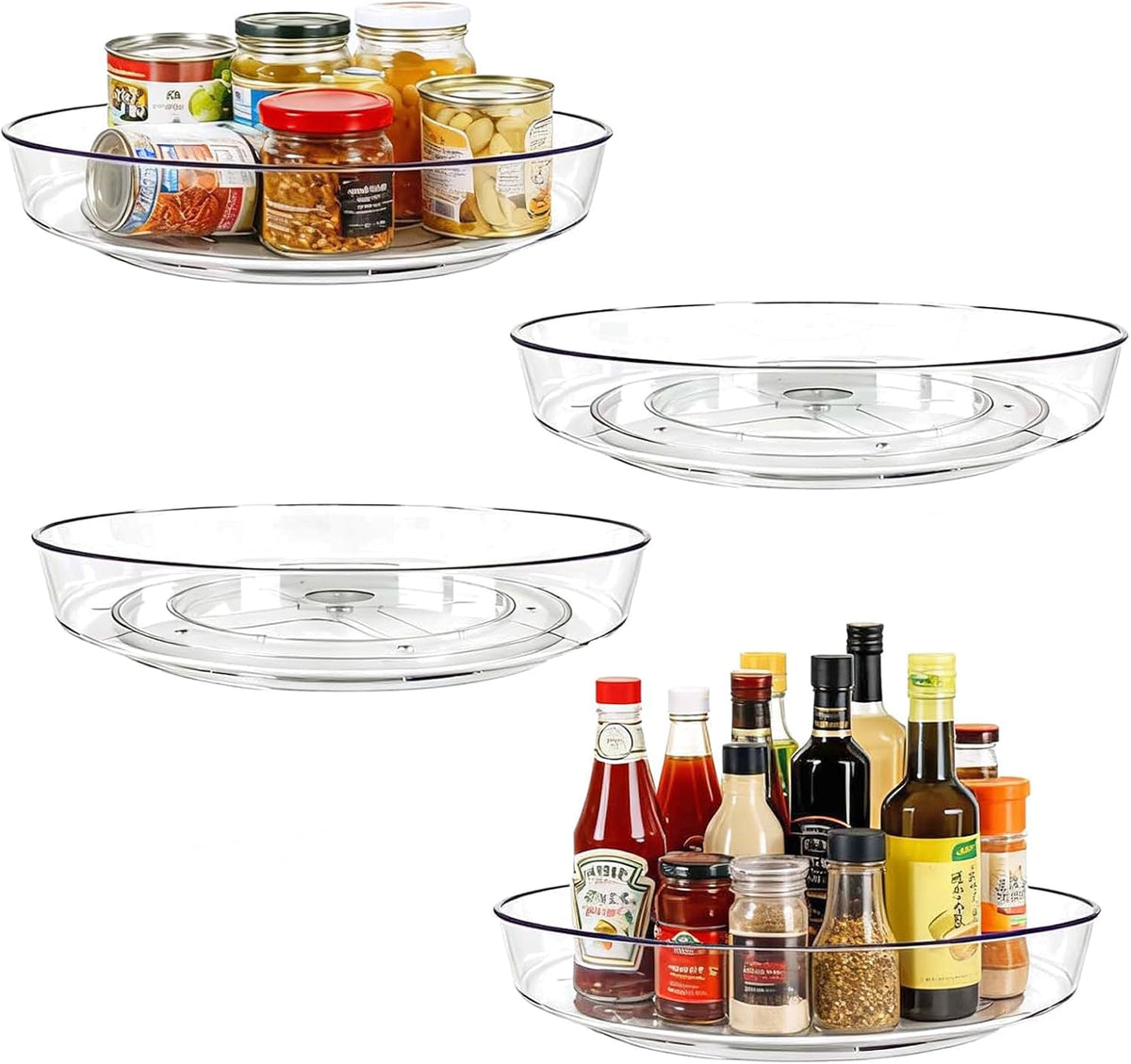 4 Pack Lazy Susan 10 inch Turntable for Spice Organization