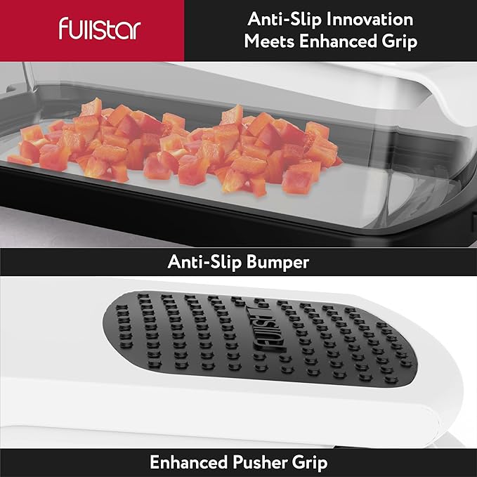 Fullstar Vegetable Chopper & Mandoline Slicer for Kitchen - Food Chopper with Container, Cheese Grater, Home Essentials & Kitchen Gadgets (9 in 1, White/Black)