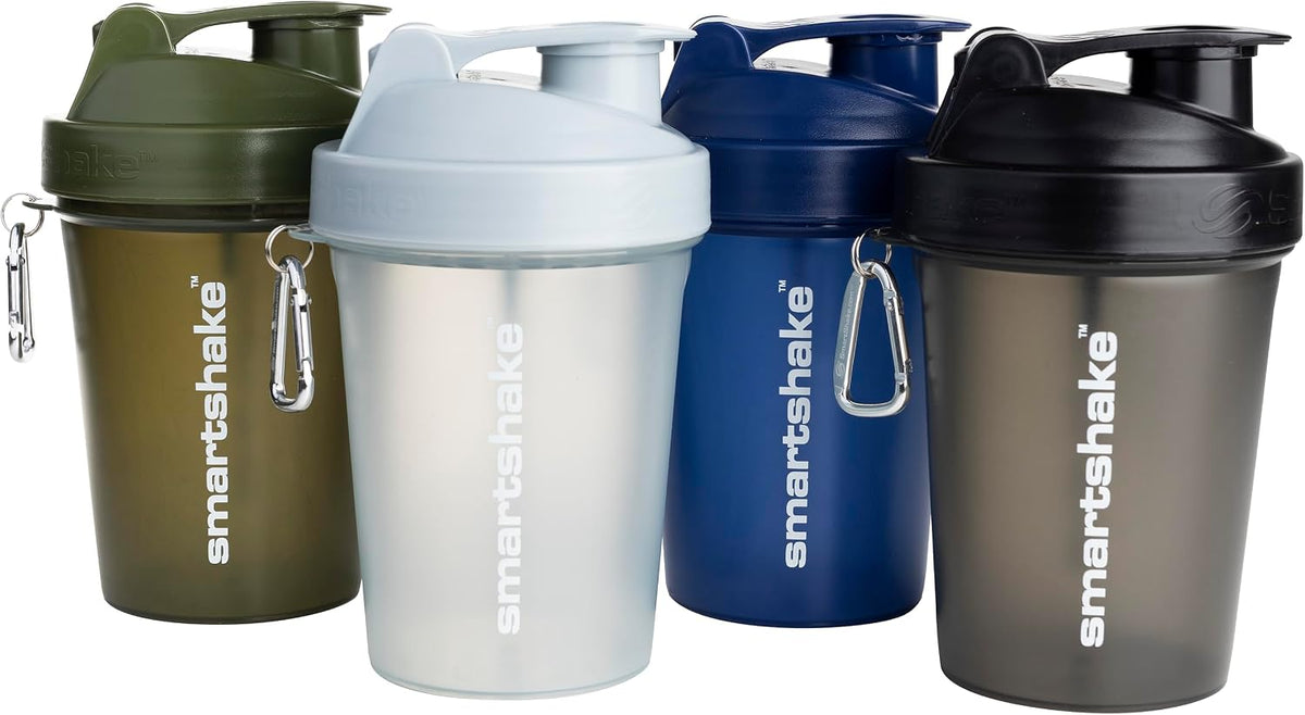 Protein Shaker Bottle Lite 4 Pack 13.5 oz | Silent Mixing | Leak-Proof Shaker Bottle | Shaker Cups For Protein Shakes | Gym Shaker Bottle | Durable, BPA-Free, Dishwasher Safe, Multicolor