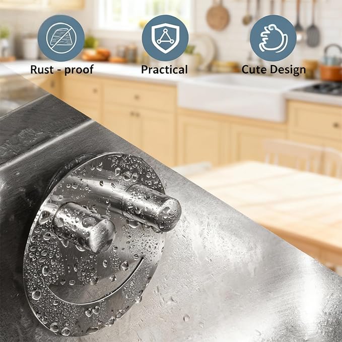 Yoshiky Stainless Steel Smiley Face Dish Sponge Holder, Silver Sink Caddy Organizer Storage with Suction Cup for Kitchen, Kitchen Sink Accessories Decor Scrubber Holder with Gift Box