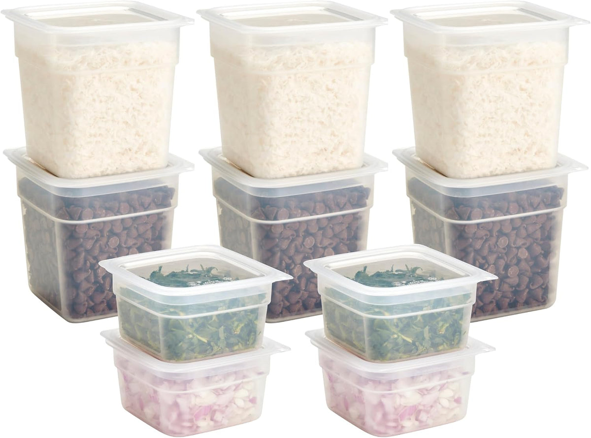Food Storage Containers with Lids - Translucent (Microwave Safe and BPA-Free) - 16 and 32 oz (ounce) Food Storage Container - (20 Piece Set)