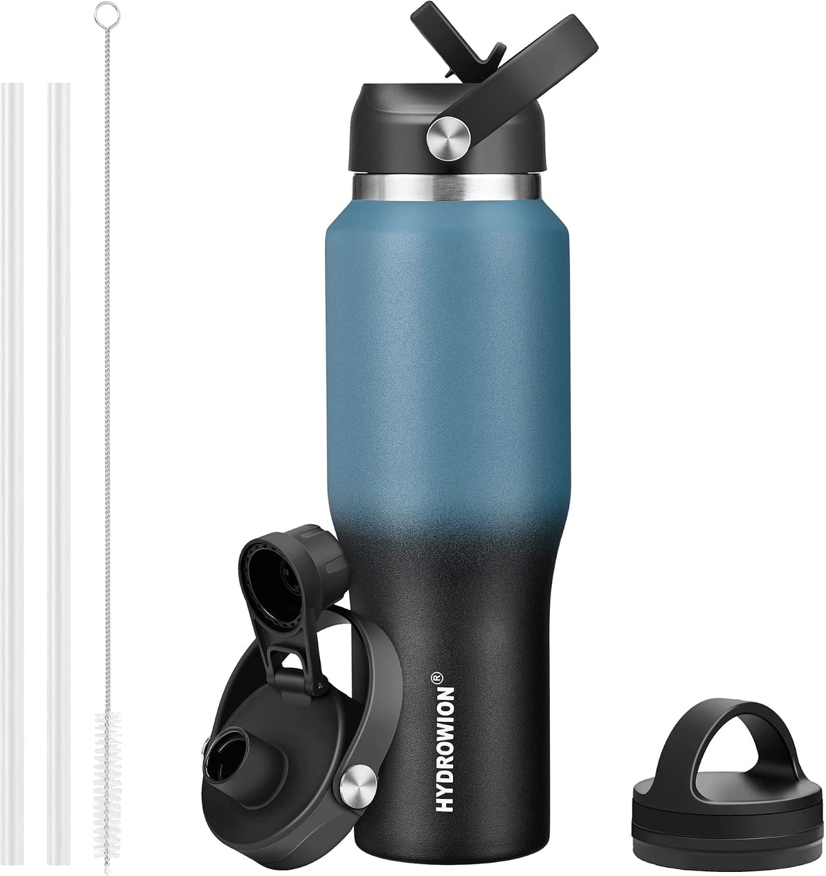 32 oz Insulated Water Bottle Stainless Steel Triple-Wall with Straw Lid Set