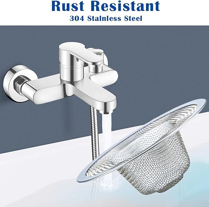 12 pcs Heavy Duty Stainless Steel Slop Basket Filter Trap, 2.75" Top / 1" Mesh Metal Sink Strainer,Perfect for Kitchen Sink/Bathroom Bathtub RV Wash Basin Floor Drain Balcony Drain Hole