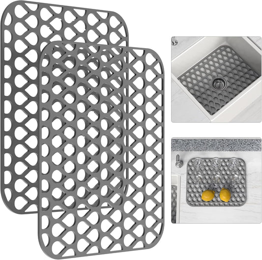 Silicone Sink Mat 2PCS TOOVEM Sink Protectors for Kitchen Sinks