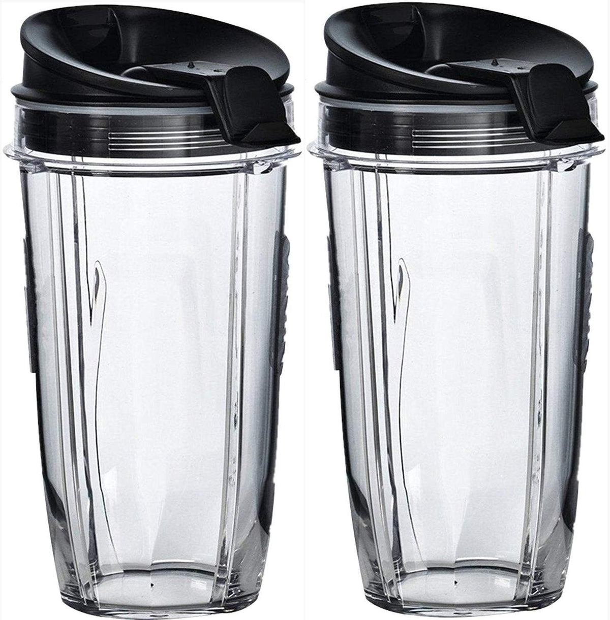 24 oz Blender Cups with Sip & Seal Lid, 2-Pack – Compatible Replacement for Personal Blenders – BPA-Free, Leak-Proof, Portable Smoothie Shake Travel Bottles