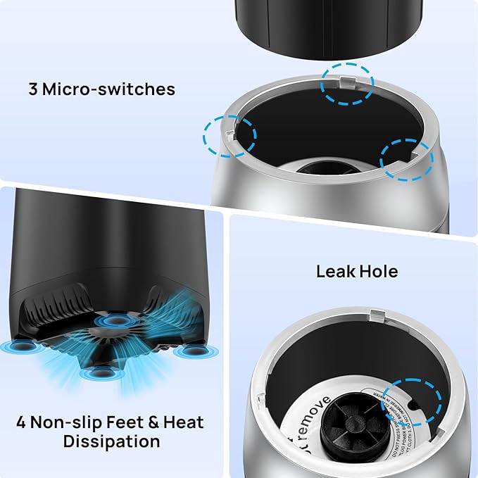 Smoothies Blender, Consciot Blender for Kitchen and Personal Size for Making Shakes and Smoothies, Frozen Drinks, Sauces & More, 3 Portable BPA Free Cups & 3 Lids for Home & On-the-Go, 900 Peak Watt