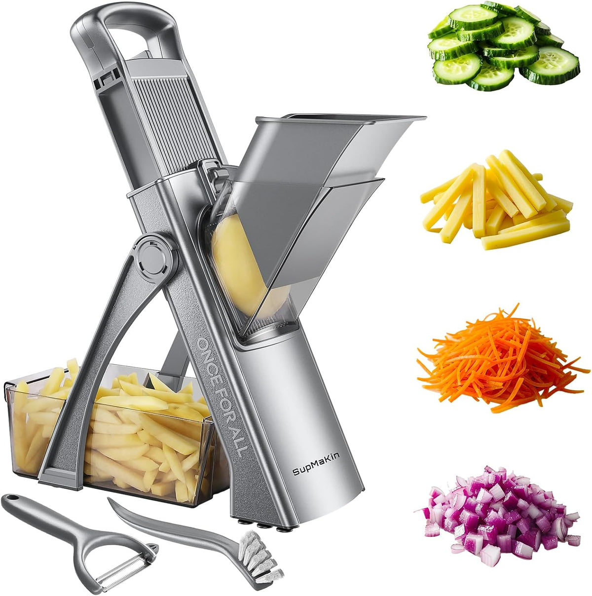 Safer Mandoline Slicer for Kitchen, Vegetable Slicer & Chopper