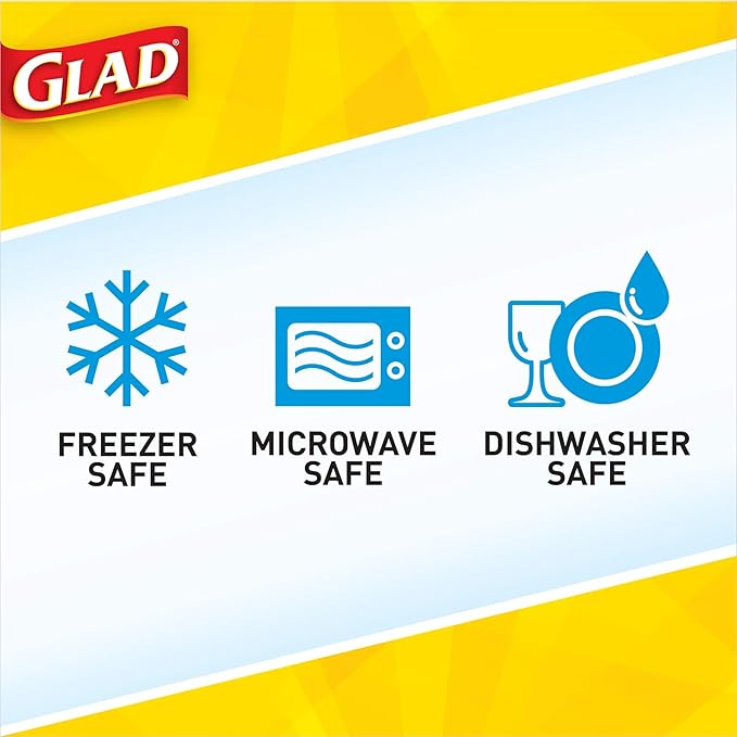 Glad GladWare Mini Round Food Storage Containers with Lids, Small BPA Free Reusable Plastic Snack Containers with Lock Tight Seal for Lunch, Portion Control, and On the Go, 4 Oz, 8 Count - 12 Pack