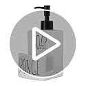Ceramic Dish soap Dispenser with Sponge Holder Hand and Dish Soap Dispenser Set for Kitchen 2-in-1 Countertop Soap Pump Dispenser for Kitchen Sink, Useful Kitchen Gadgets - Modern Farmhouse White