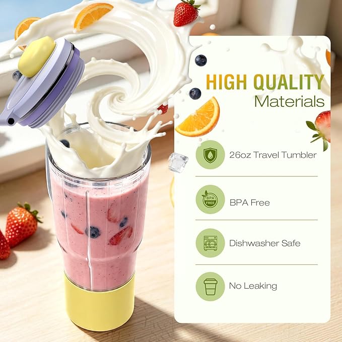 26oz Travel Tumbler Replacement for Ninja BlendBOSS Blender, Personal Smoothie Cup with Leakproof Lid Compatible with Ninja DB351& DB301 Series (Blue)