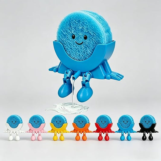 Cute Hanging Sponge Holder with Drainage, Blue