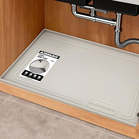 Aisslro Under Sink Mat 22" X 19", Beige
