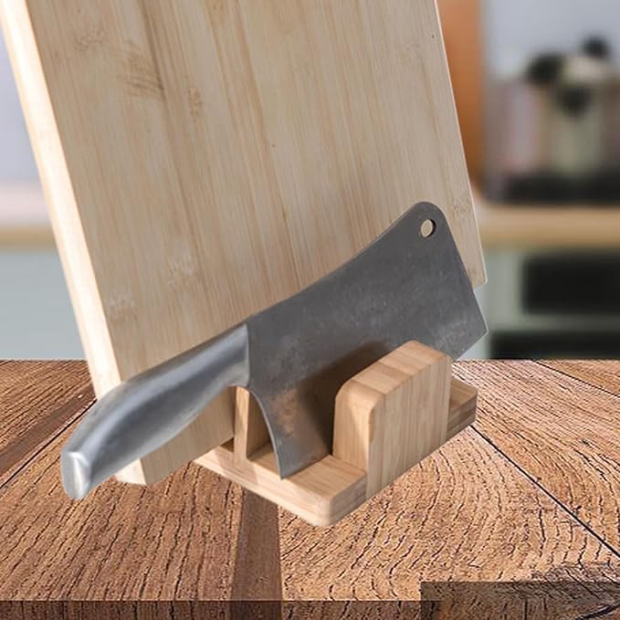 Bamboo Cutting Board Rack, Pot Lid Rack, Tabletop Knife Holder, Cake Mold, Baking Pan and Bakeware Organizer